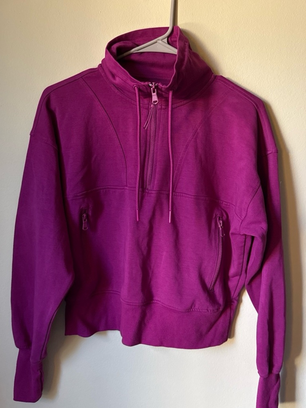 Old Navy Women's Fuchsia Half-Zip Pullover Sweatshirt